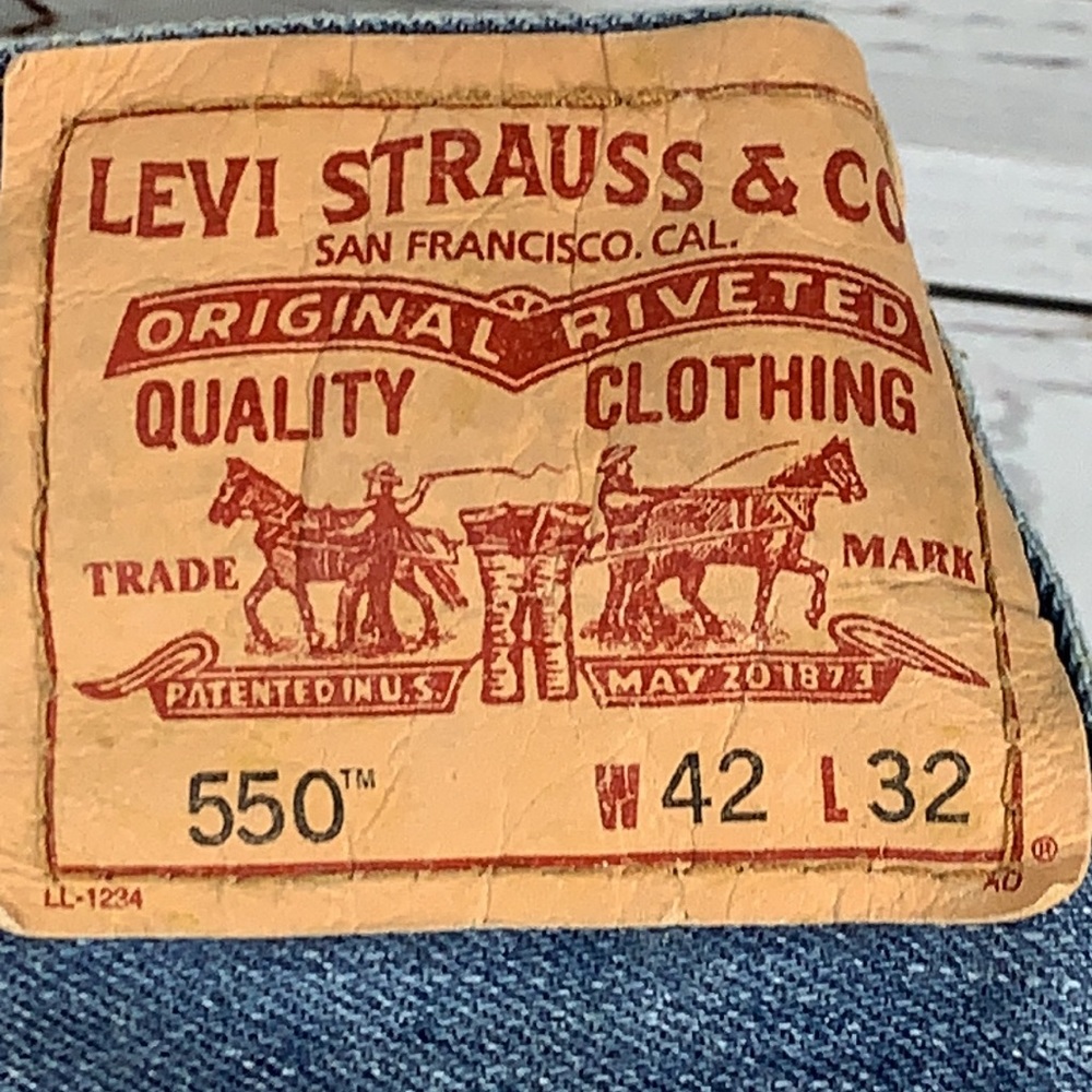 Levis "550" relaxed fit straight leg blue leans size 42 - Picture 6 of 13